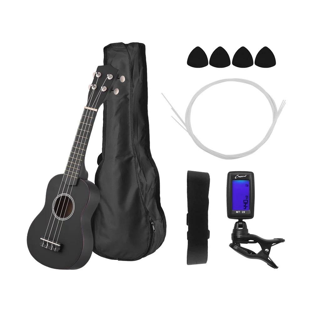 21-inch Solid Wood Acoustic Ukulele for Beginner Girls with Tuner