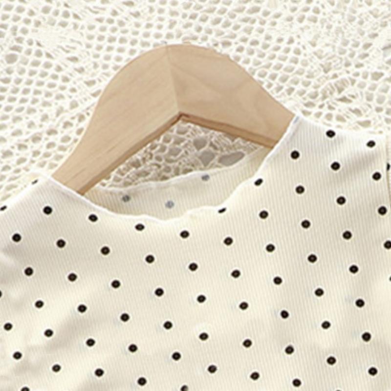 2Pcs/Set Korean Version of Summer Girls Short Sleeved Top Suit Comfortable Air Conditioning Suit Baby Girl Ice Silk Polka Dot Home Clothes