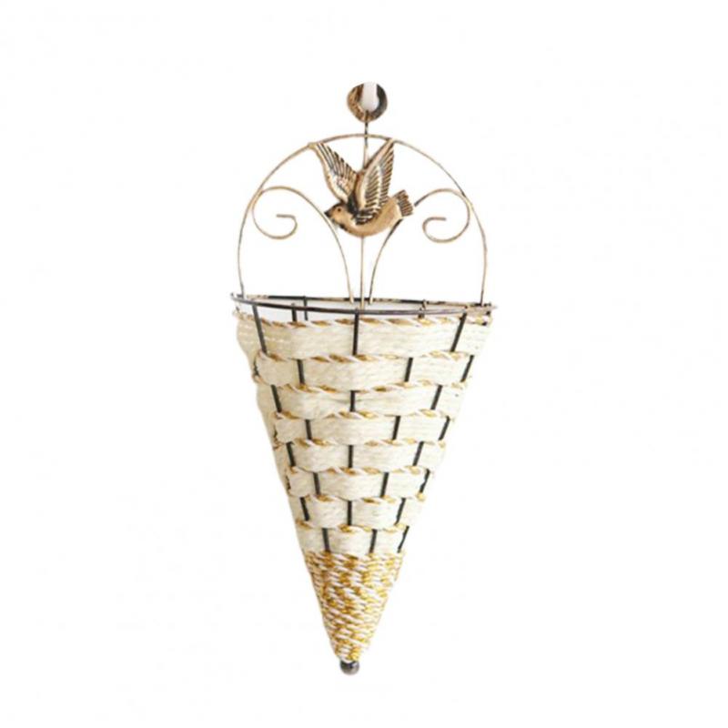 Корзина для растений Настенный суккулентный горшок Подвесные корзины Садовый цветочный контейнер Корзина для растений Уникальная треугольная цветочная корзина белый