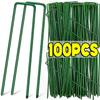 Agrafes de jardin en U, piquets de clôture robustes, piquets de gazon, piquets de paysage galvanisés pour maintenir les pelouses, clous de sol pour barrière