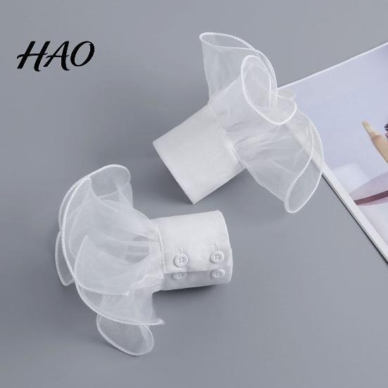 Romantic Style Clothing Accessories Detachable Ruffled Cuffs for Women, Elastic Layered Tulle Fake Cuffs, Decorative Formal Dress Sleeve Trims