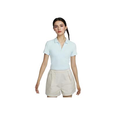 Sportswear Essentials Series Fashionable Short Sleeve Polo Shirt Women Tops Glacier-Blue Sail DV7885474