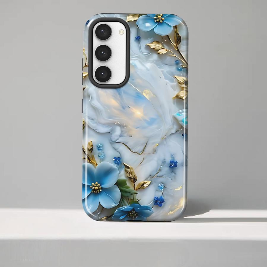 Flower Marble Phone Case for Samsung Galaxy S25 S25Ultra S23 S24 Ultra A56 A16 S20 FE S23Ultra A26 A36 Soft Cover Capa