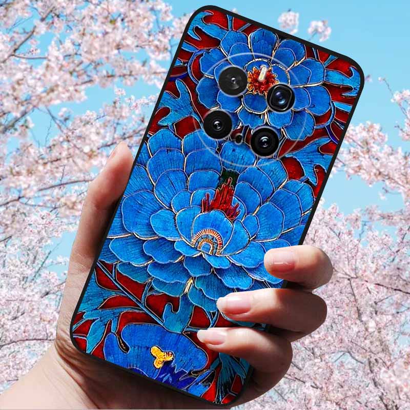 For Honor Magic7 Pro / Magic7 5G Cases 3D Relief Flower Emboss Soft Silicone For Magic7 Pro Magic 7 3D Cartoon Back Cover Cases