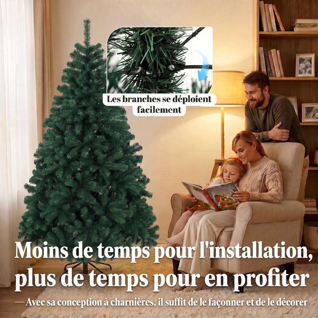 Artificial Christmas Tree 180cm 700 Tips Foldable Steel Stand