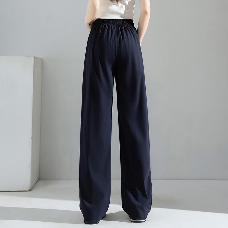 Baleno Women's Ice Silk High-Waisted Wide Leg Pants
