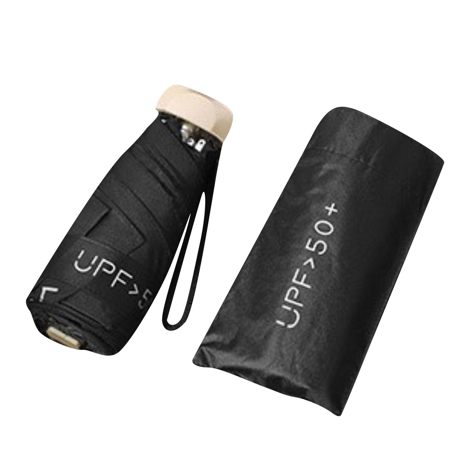 

Зонт от солнца, небольшой портативный капсульный зонт, зонт от дождя, женский зонт от солнца и дождя, двойного назначения, зонт от солнца One Size чёрный