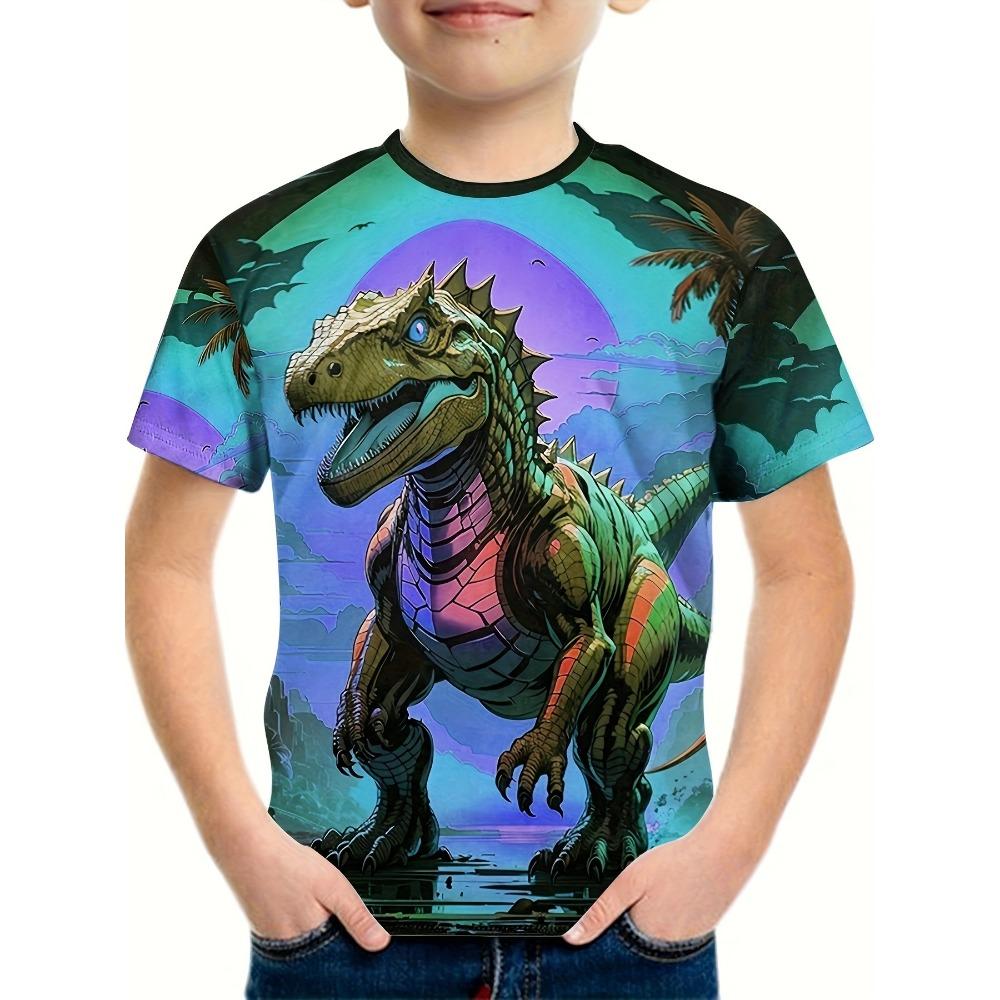 Fashion Kids T-Shirt Dinosaur 3D Printed Tees Short Sleeve Girl's Summer Clothes O-Neck Cute Boy Child T Shirt Children Top
