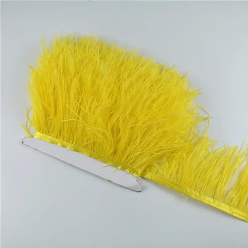 1M 5M 10Meter 8-10Cm Black Ostrich Feather  Trims Natural White Ostrich Feather For Craft Ribbon Fringe For Skirt Party Clothing