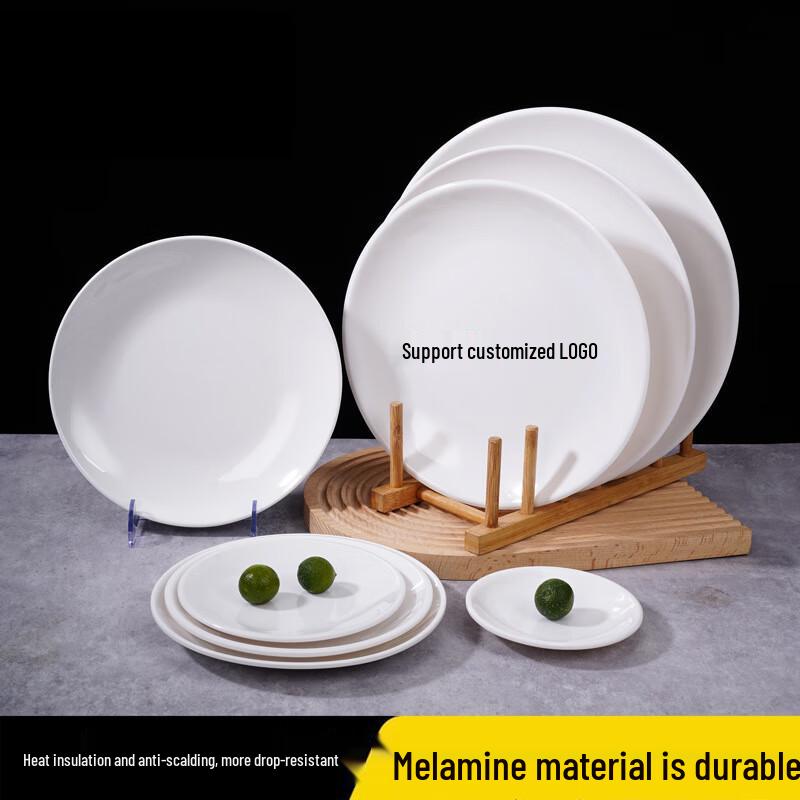 Ding Le Round Melamine Dinner Plates (10-Pack)