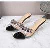 2021 New Women  Summer 6CM Clear Crystal Wedge Heels Sandals Show Party Fashion Sandals Transparent Sexy Sandals LFD