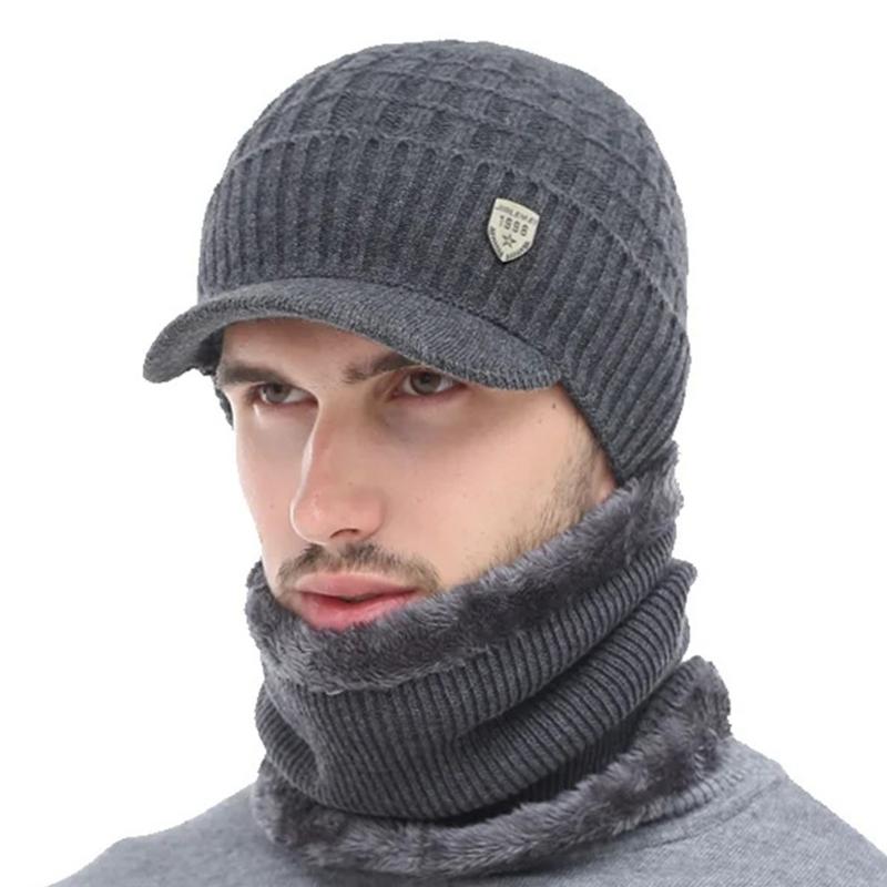 Winter Hat And Scarf Set Acrylic Cold Weather Accessory For Men Women Kids
