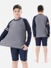 Boys' Long-Sleeved Quick-Dry Swimwear with Sun Protection, Loose Fit, Plus Size for Big Kids