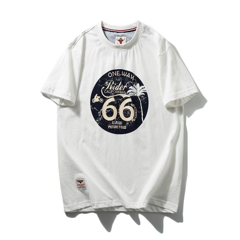 American Retro Heavyweight Pure Cotton Trendy Brand Letter Print T-Shirt Men's Short-Sleeve Summer Foreign Trade Men's Vintage T-Shirt