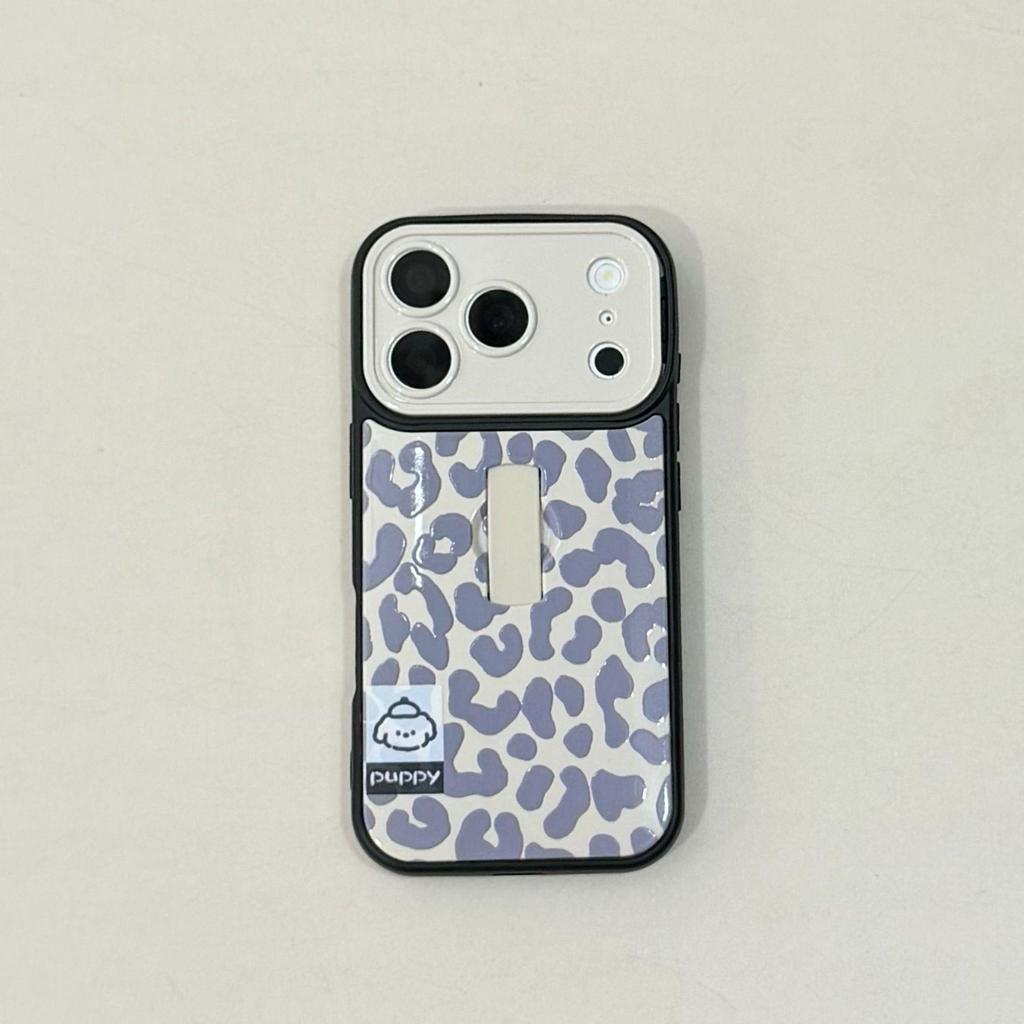 Leopard Print Invisible Ring Holder iPhone 16/15/17 Pro Max Drop-Proof Apple Case