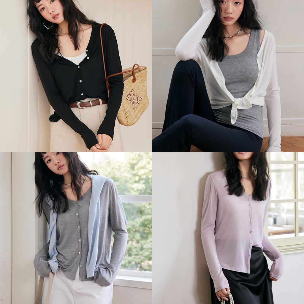 Solid Color Knit Sweater For Women With Button Closure For Spring Casual Wear