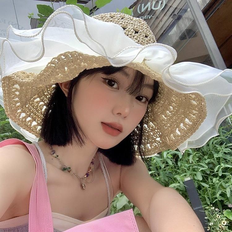 Trendy Style Korean Summer Hat For Adults With Large Brim And Design Protective