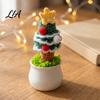 Crocheted Christmas Potted Ornaments Hand Crochet Tree, Creative Knitted Plant, Mini Unique Gifts for Coworkers Cute Home Desktop Decorations, Friends