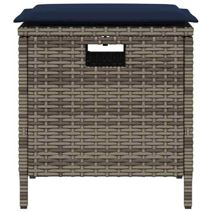 VidaXL Garden Dining Set 5 Pcs Grey Cushions Wicker, Outdoor Dining Set, Dining Furniture of 365424