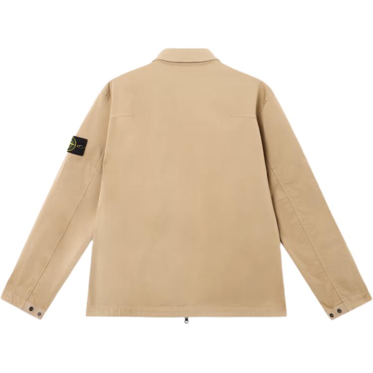 STONE ISLAND Solid Color Zip Collar Long Sleeve Jacket Men Jacket Khaki K1S1512001-28S0012-V0094