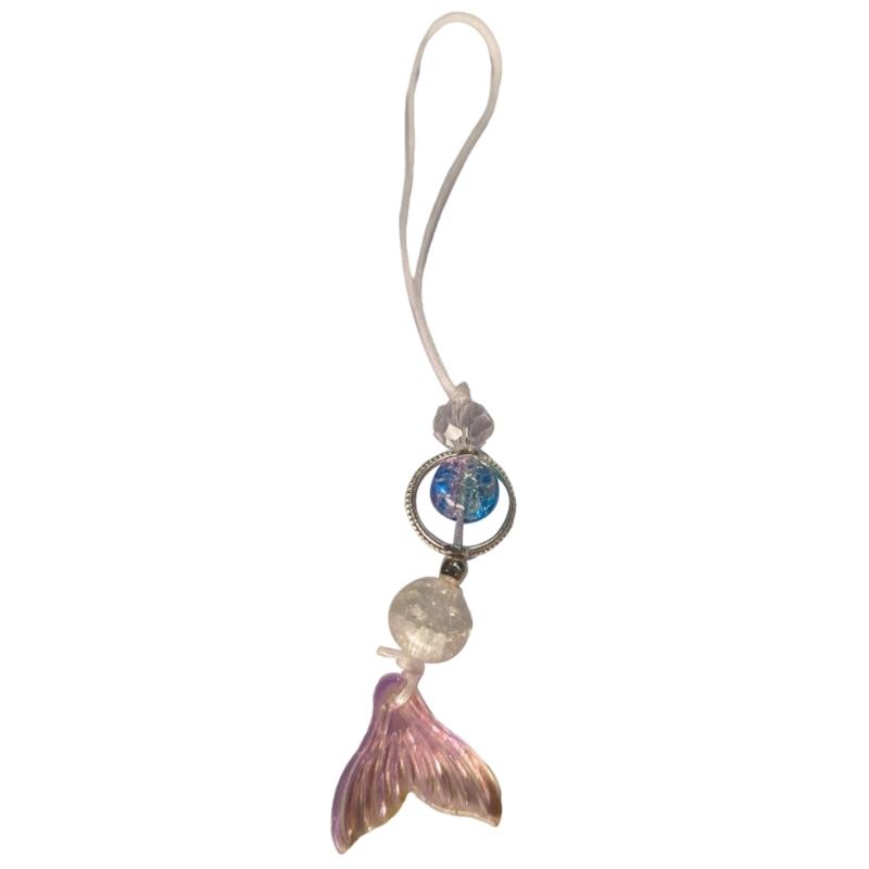 

Fashion Fish Tail Shell Bead Pendant Phone Straps Lanyard Pocket Keychain Strap Backpack Charm Car Key Decoration Chain