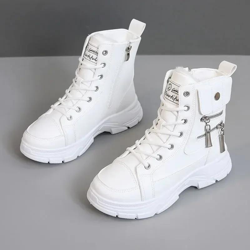 New Fashion Women's Winter Ankle Boots Warm Anti-slip Casual Shoes Woman Snow Boots High Quality Zipper Motorcycle Boot