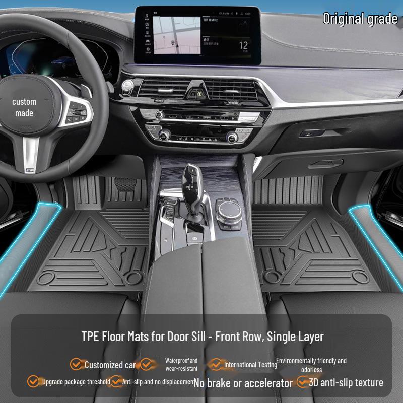 Waterproof TPE Car Floor Mats for Pentium B30 (2016-2018), One-Piece Molded with Door Sill Coverage