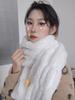 Unisex White Snood Scarf: Luxurious Imitation Rabbit Fur, Soft, Warm, and Versatile for Winter