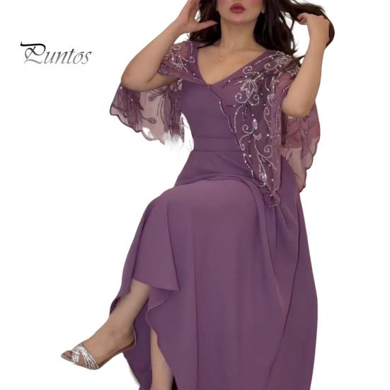 

Женское вечернее платье трапециевидной формы, шаль с цветочной вышивкой, сплошной цвет, большой подол, без рукавов, элегантный стиль, платье макси для выпускного вечера, бальное платье M фиолетовый