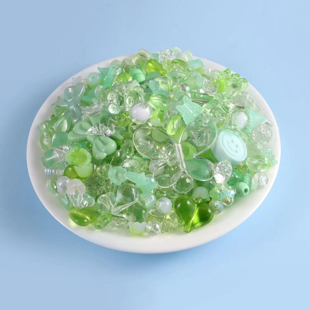 30g/bag Fun Mixing Style Candy Color Transparent Acrylic Beads DIY Handmade Pen Bracelet Jewelry Making Phone Chain Accessories