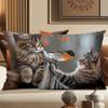 Cute Cat Pillows With Different Cat Images For Home Polyester pillowcase, sofa decorative cushion cov Headboard Pillow