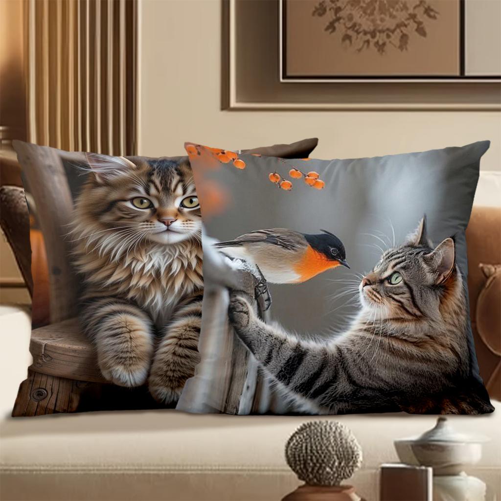 Cute Cat Pillows With Different Cat Images For Home Polyester pillowcase, sofa decorative cushion cov Headboard Pillow