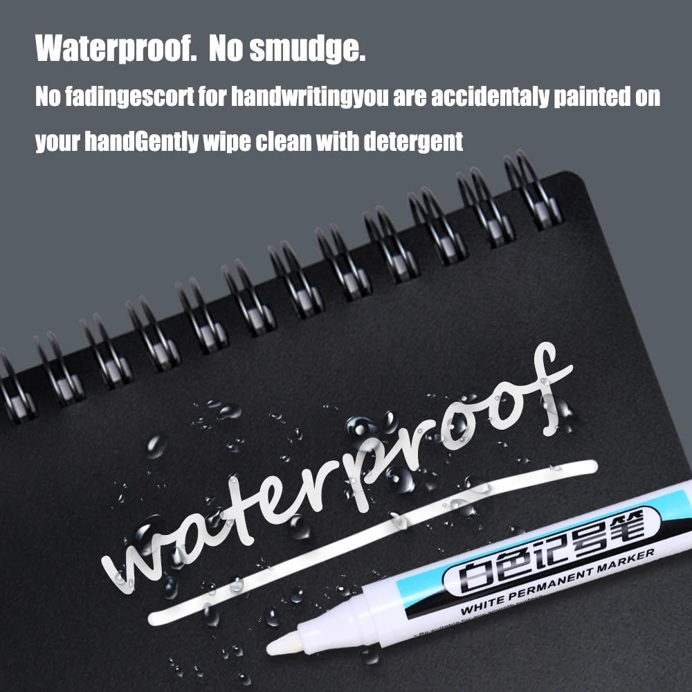 3Pcs Oily White Marker Pen Graffiti Pens Waterproof Permanent Gel Pencil Tire Notebook Glass Painting Pen 0.7mm 1mm