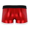 Herren-Boxershorts aus Kunstleder mit bedrucktem Gürtelmuster, Weihnachtsferien, Weihnachtsmann-Party, Kostüm, Unterwäsche