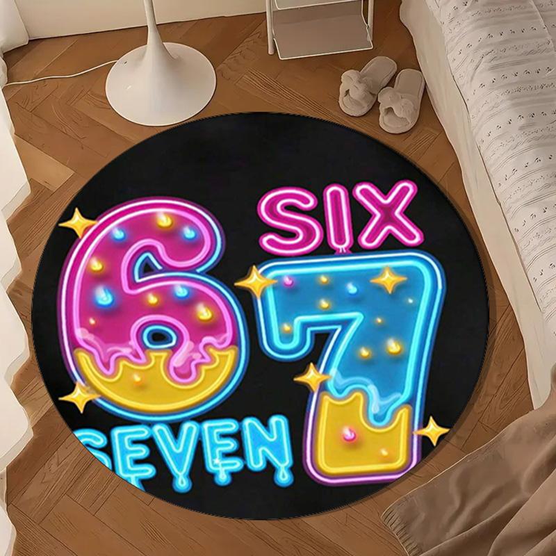 Royal Hands Holding Number 67 Round mat, Anti-slip Circle Carpet Chair rug For livingroom,Bedroom, doormat home decor Gift Christmas Gifts