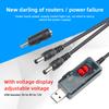 USB 5V до 9V/12V Кабель-підсилювач для оптичного модему/роутера 5.5*2.1MM DC Порт 1 на 2 Оригінальний чіп Цифровий дисплей Кабель для зарядки UPS