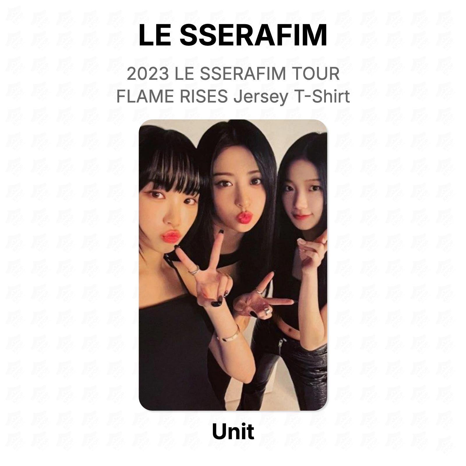 LE SSERAFIM 2023 LE SSERAFIM TOUR FLAME RISES Jersey T-Shirt Official Photocard Unit