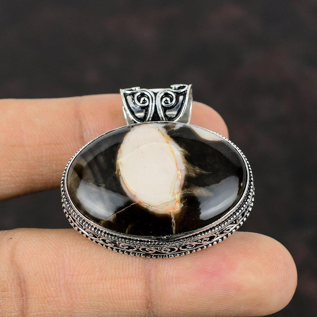 Peanut Wood Jasper Pendant 925 Sterling Silver Pendant Handmade Real Gemstone Pendant Vintage Pendant For Women Elegant Jewelry Gift For Her