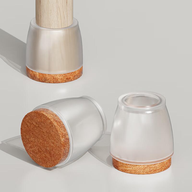 Chair Leg Protectors, Thickened Table And Chair Foot Pads, Non-Slip Chair Leg Cushions, Round Transparent, Pack of 24
