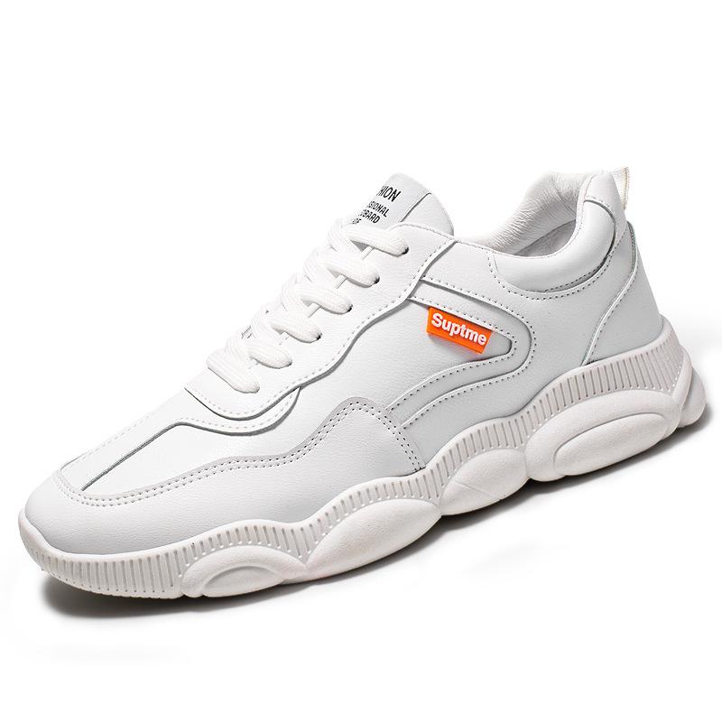 Shoes men's autumn and winter new casual sports shoes Korean version of the trend student bear sole men's board shoes waterproof leather shoes