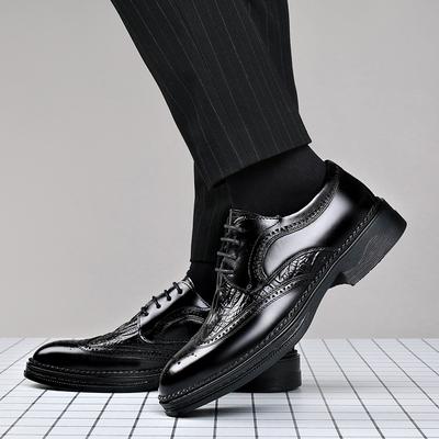 Fashion Brogue Men's Leather Shoes Classic Gentleman Business Style Formal Office Party Adult Outdoor Shoes Black Brown Hot Selling