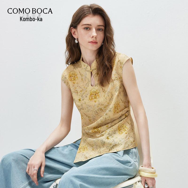 Comon Boca Women s New Chinese Style Mulberry Silk Sleeveless Top M