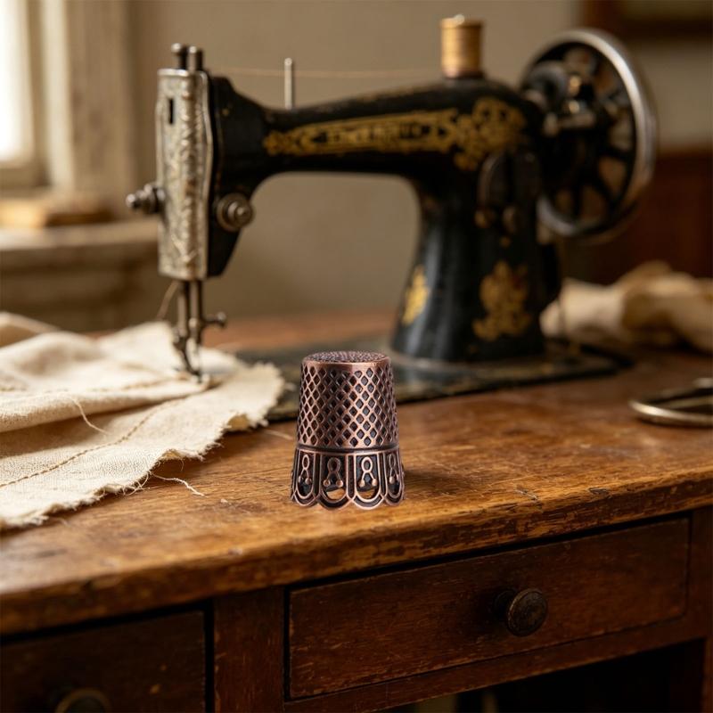 Elegant Metal Thimble With Awl And Needle Holder For Sewing Projects
