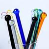 2Pcs Drinking Thickened Good Transmittance Heat Resistance Drinking Glass Creative Colorful Milk Tea Straws Daily Use