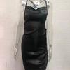 Summer New Fashion Slim Fit Sexy Straps Dress Women Backless Bandage Solid Satin Party Club Dresses Women Elegant Pleated Casual Lady Dress 26453