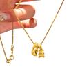 Simple Zircon Moon Bear Pendant Necklace For Girls Fashion Accessory Jewelry