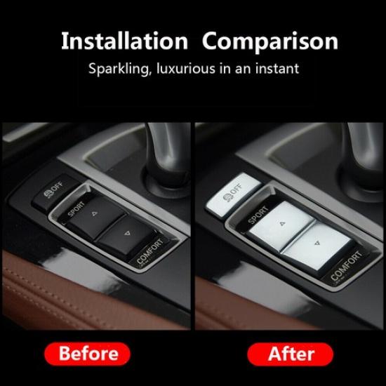 Gear Shift Knob Button Cover Interior Trim For BMW 5 6 7 F10 F07 X3 X4 F25 F26