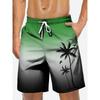 Trendy Palm Tree Pattern Beach Shorts For Men Fashion Summer Holiday Vacation 3D Printed Short Pant Casual Oversized Board Short