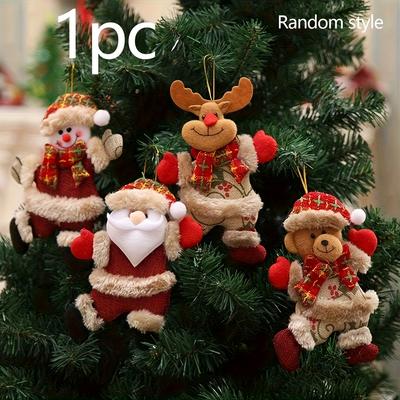1 Stück-Frohes Neues Jahr DIY Weihnachtszubehör Weihnachtsgeschenke Weihnachtsmann Schneemann Baumanhänger, Puppe, Heimdekoration