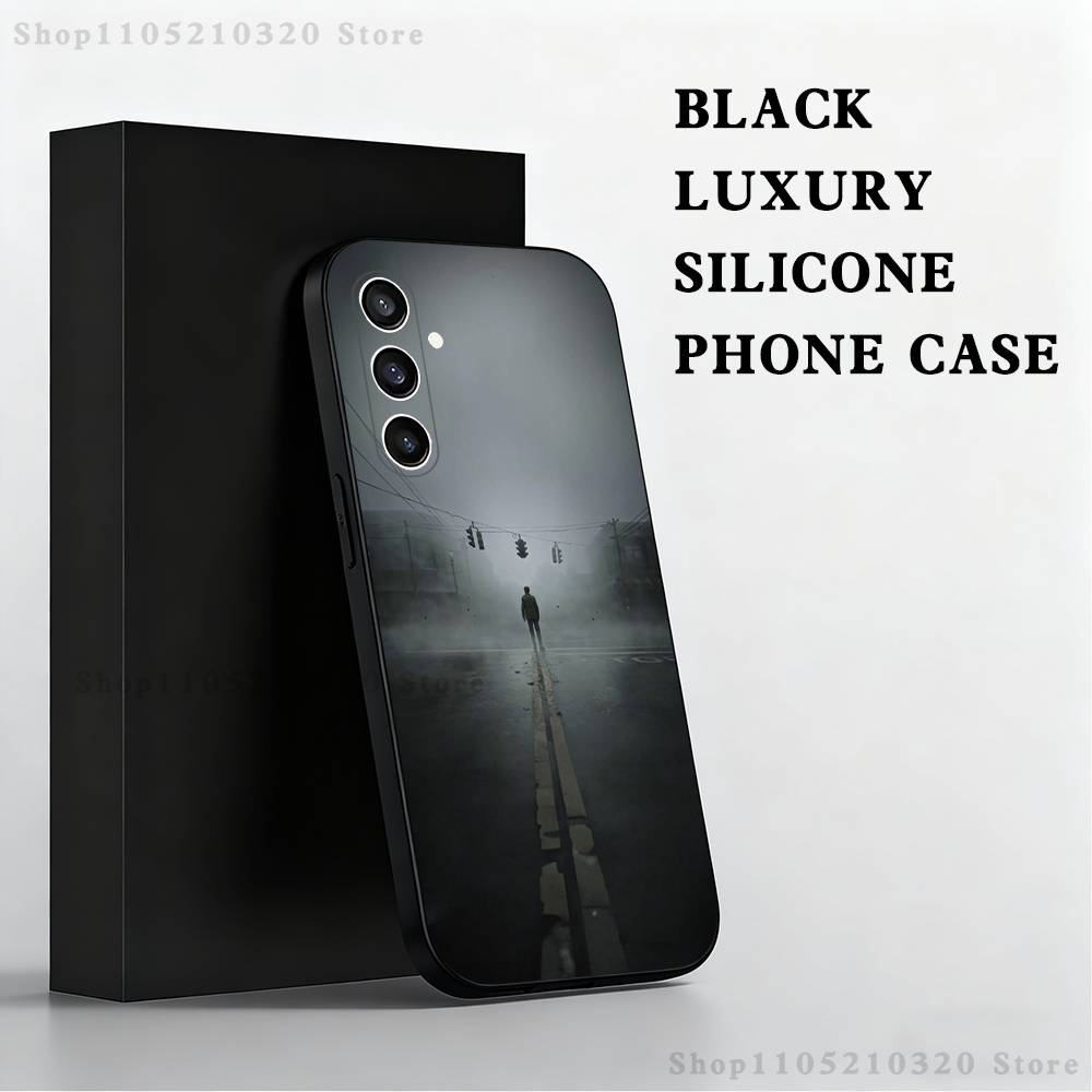 Silent Hill 2 Videogame Phone Case For Samsung S25,S24 Ultra,S20,S30 plus,S22 plus,S23,S30 Ultra 5G Silicone Black Shell